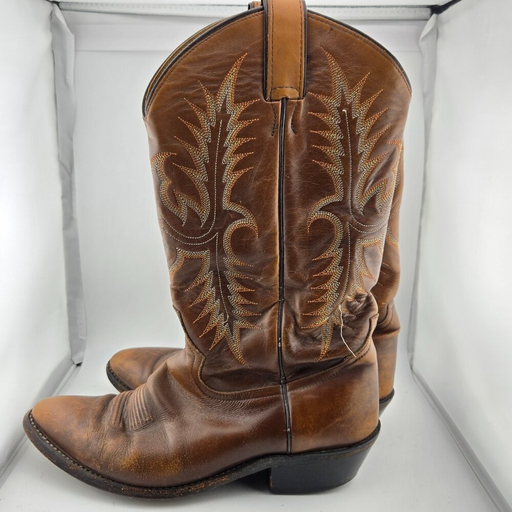 Tony Lama VM2810 Brown Leather Western Cowboy Boots Men’s 9.5 - Picture 4 of 15